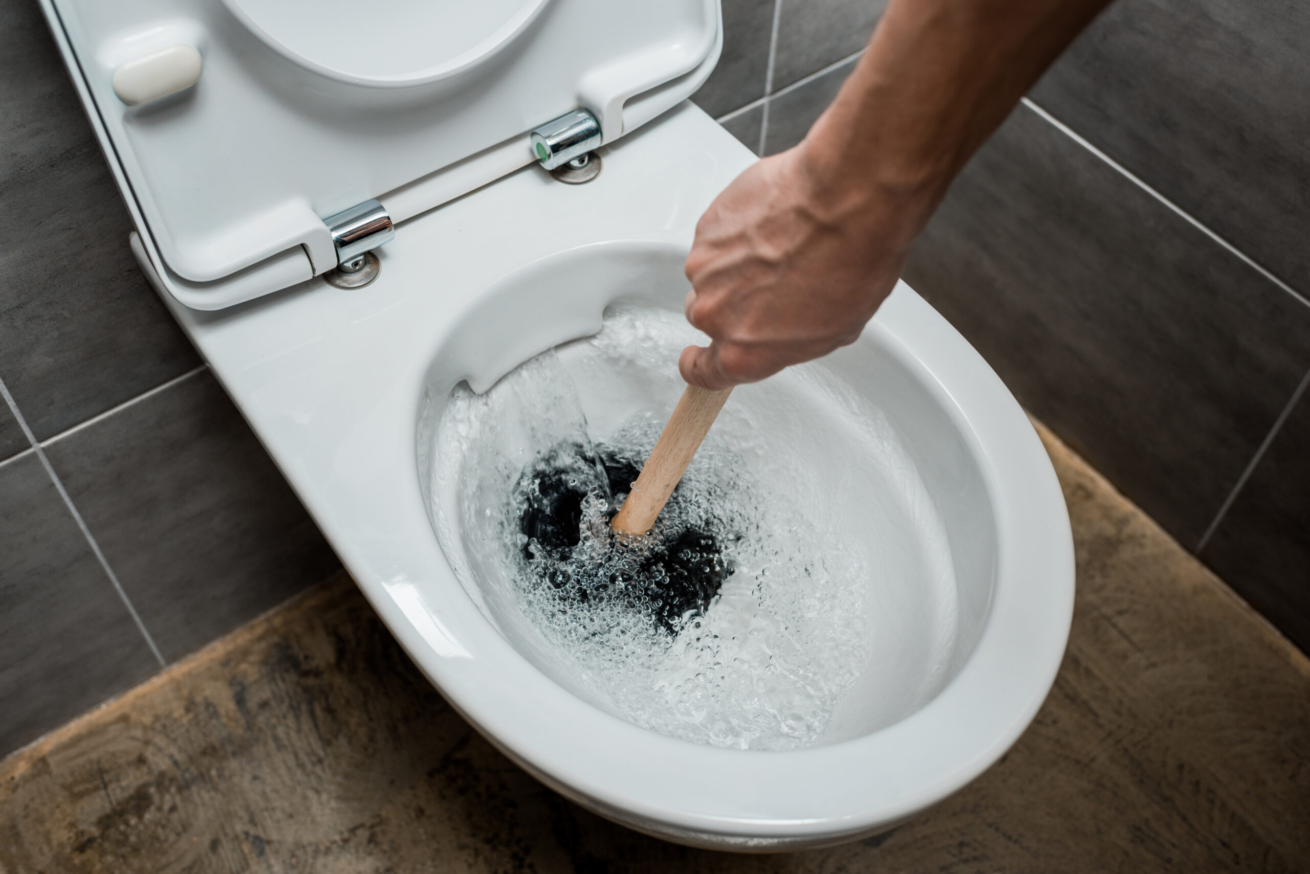 clearing a clogged toilet with a plunger 2026 03 12 23 56 42 utc